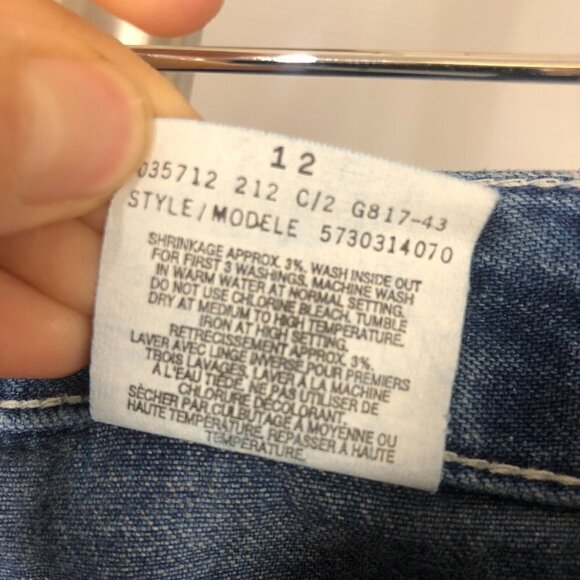 LEVI'S 573 White Tab Vintage‎ Y2K Capri Flare Leg Jeans Sz 13 - Picture 9 of 11